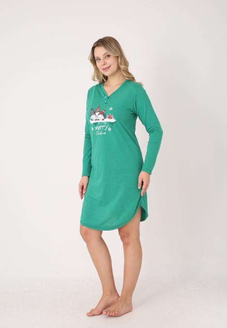 Camasa de noapte Craciun,Imprimeu Merry Christmas,En-gros